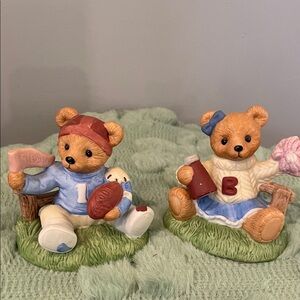 Adorable game day Bear Figurines Set home interiors